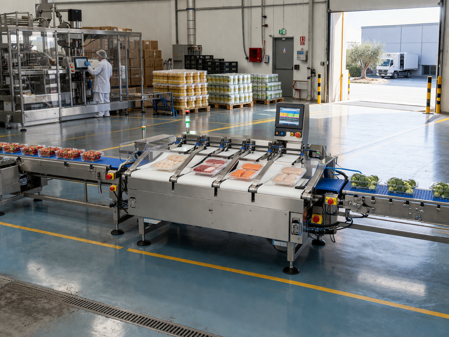 Sistema de inspección por rayos X para alimentos en línea automatizada con detección de contaminantes y control de calidad