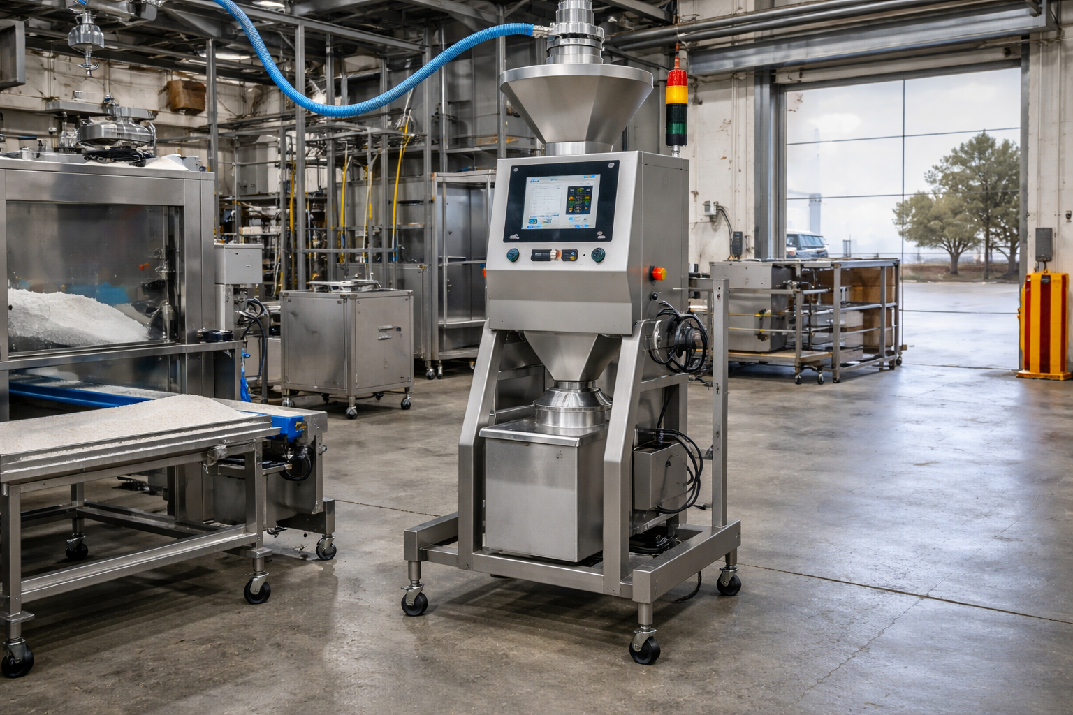 Máquina detectora de metales en línea automatizada para detección de contaminantes metálicos en procesos industriales